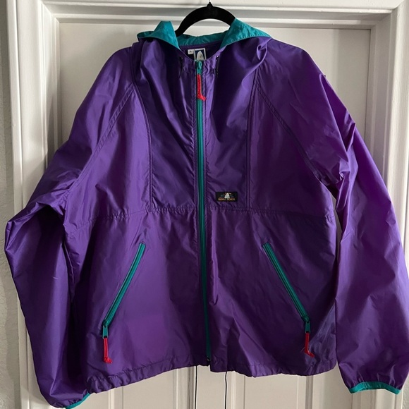 Sierra designs 90’s purple teal hooded windbreaker jacket size XL - Picture 1 of 3